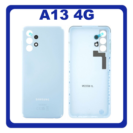 Γνήσια Original Samsung Galaxy A13 (SM-A135F, SM-A135F/DS, SM-A135M) Rear Back Battery Cover Πίσω Κάλυμμα Καπάκι Πλάτη Μπαταρίας + Camera Lens Τζαμάκι Κάμερας Blue Μπλε GH82-28387B (Service Pack By Samsung)