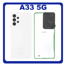 Γνήσια Original Samsung Galaxy A33 5G (SM-A336E, SM-A336B) Rear Back Battery Cover Πίσω Κάλυμμα Καπάκι Πλάτη Μπαταρίας + Camera Lens Τζαμάκι Κάμερας White Άσπρο GH82-28042B (Service By Samsung)