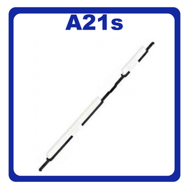 Original Γνήσιο Samsung Galaxy A21s 2020 A217 (A217F, A217F/DS, A217F/DSN, A217M, A217M/DS, A217N) On/Off Power Button + Volume External Side Key Πλήκτρα Εκκίνησης + Έντασης Ήχου White Άσπρο GH98-45390B (Service Pack By Samsung)