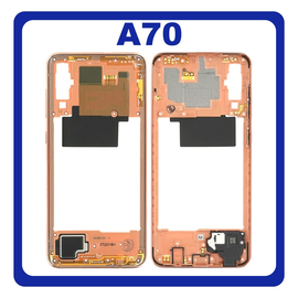 Original Γνήσιο Samsung Galaxy A70 2019, Galaxy A 70 2019 (SM-A705F SM-A705FN SM-A705FN/DS) Front Housing LCD Middle Frame Cover Bezel Plate Μεσαίο Πλαίσιο Coral Κοραλί GH97-23258D (Service Pack By Samsung)