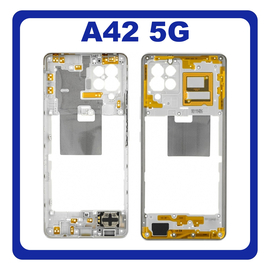 Original Γνήσιο Samsung Galaxy A42 5G (A426 SM-A426B) FRONT HOUSING LCD MIDDLE FRAME COVER BEZEL PLATE ΜΕΣΑΙΟ ΠΛΑΙΣΙΟ WHITE /GREY GH97-25855B (Service Pack By Samsung)