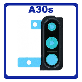 Original Γνήσιο Samsung Galaxy A30s A307 (SM-A307F, SM-A307FN, SM-A307G, SM-A307GN, SM-A307GT, SM-A307F/DS, SM-A307FN/DS, SM-A307G/DS, SM-A307GN/DS, SM-A307GT/DS) Deco Frame For Rear Back Camera Lens Διακοσμητικό Πλαίσιο Για Πίσω Τζαμάκι Κάμερας Black Μαύρο GH98-44768A (Service Pack By Samsung)