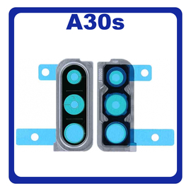 Original Γνήσιο Samsung Galaxy A30s A307 (SM-A307F, SM-A307FN, SM-A307G, SM-A307GN, SM-A307GT, SM-A307F/DS, SM-A307FN/DS, SM-A307G/DS, SM-A307GN/DS, SM-A307GT/DS) Deco Frame For Rear Back Camera Lens Διακοσμητικό Πλαίσιο Για Πίσω Τζαμάκι Κάμερας White Άσπρο GH98-44768D (Service Pack By Samsung)