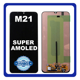 Γνήσια Original Samsung Galaxy M21 (SM-M215F) Super AMOLED, 420 nits (typ) Lcd Display Screen + Touch Screen Digitizer Μηχανισμός Αφής (No Frame) Black GH96-13507A (Service Pack By Samsung)