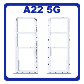 Γνήσιο Original Samsung Galaxy A22 5G A226 (SM-A226B, SM-A226B/DS, SM-A226B/DSN) SIM Card Tray Cover Assy + Micro SD Tray Slot Υποδοχέας Βάση Θήκη Κάρτας SIM Κάλυμμα White Άσπρο GH81-20744A (Service Pack By Samsung)