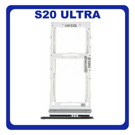 Γνήσια Original Samsung Galaxy S20 Ultra (SM-G988B/DS) Sim Card Tray Dual Sim Υποδοχέας Θήκης Κάρτας Sim Cosmic Black Μαύρο GH98-45080A (Service Pack By Samsung)