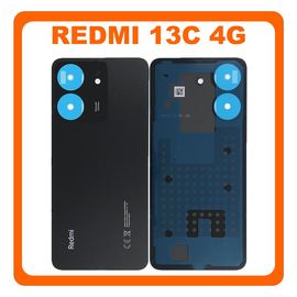 Γνήσια Original Xiaomi Redmi 13C 4G (23100RN82L, 23106RN0DA) Rear Back Battery Cover Πίσω Κάλυμμα Καπάκι Πλάτη Μπαταρίας Midnight Black Μαύρο 1610111001475A (Service Pack By Xiaomi)
