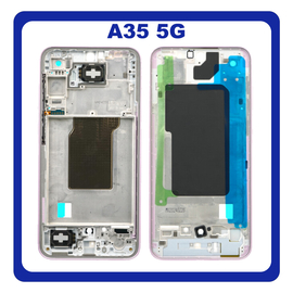 Γνήσια Original Samsung Galaxy A35 5G (SM-A356E, SM-A356E/DS) LCD Front Housing LCD Middle Frame Bezel Plate Μεσαίο Πλαίσιο Lavender Lilac Μωβ GH82-34225C (Service Pack By Samsung)