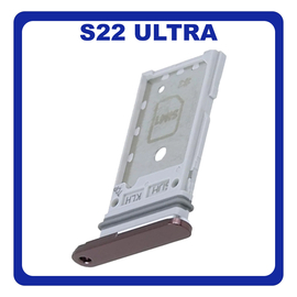 Γνήσια Original Samsung Galaxy S22 Ultra 5G (SM-S908B, SM-S908B/DS) Sim Card Tray Dual Sim Υποδοχέας Θήκης Κάρτας Sim Burgundy Μπορντό GH98-47138B (Service Pack By Samsung)