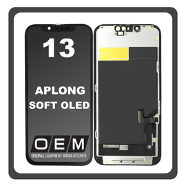 HQ OEM For Apple iPhone 13 (A2633, A2482)​ APLONG SOFT OLED LCD Display Screen Assembly &Omicron;&theta;ό&nu;&eta; + Touch Screen Digitizer &Mu;&eta;&chi;&alpha;&nu;&iota;&sigma;&mu;ό&sigmaf; &Alpha;&phi;ή&sigmaf; Diagnosable Black &Mu;&alpha;ύ&rho;&omicron; (Premium A+) (Lifetime Warranty &Gamma;&iota;&alpha; &Sigma;&upsilon;&nu;&epsilon;&rho;&gamma;&alpha;&tau;&epsilon;&sigmaf; B2B)