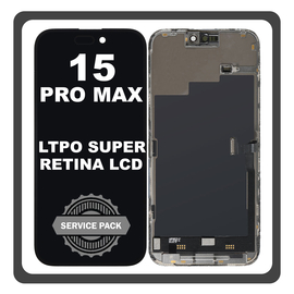 Γνήσια Original Apple iPhone 15 Pro Max (A2849, A3105) LTPO Super Retina XDR OLED LCD Display Screen Assembly Οθόνη + Touch Screen Digitizer Μηχανισμός Αφής Black Μαύρο CH661-36915 (Service Pack)
