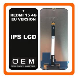 HQ OEM &Sigma;&upsilon;&mu;&beta;&alpha;&tau;ό &Mu;&epsilon; Xiaomi Redmi 15 4G (25062RN2DE) EU Version IPS LCD Display Screen Assembly &Omicron;&theta;ό&nu;&eta; + Touch Screen Digitizer &Mu;&eta;&chi;&alpha;&nu;&iota;&sigma;&mu;ό&sigmaf; &Alpha;&phi;ή&sigmaf; Black &Mu;&alpha;ύ&rho;&omicron; (Premium A+)
