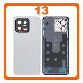 &Gamma;&nu;ή&sigma;&iota;&alpha; Original Xiaomi 13 5G (2211133C, 2211133G) Rear Back Battery Cover &Pi;ί&sigma;&omega; &Kappa;ά&lambda;&upsilon;&mu;&mu;&alpha; &Kappa;&alpha;&pi;ά&kappa;&iota; &Pi;&lambda;ά&tau;&eta; &Mu;&pi;&alpha;&tau;&alpha;&rho;ί&alpha;&sigmaf; White Ά&sigma;&pi;&rho;&omicron; 56002400M300 (Service Pack By Xiaomi)