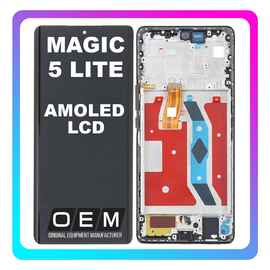 HQ OEM &Sigma;&upsilon;&mu;&beta;&alpha;&tau;ό &Mu;&epsilon; Honor Magic5 Lite (RMO-NX3), AMOLED LCD Display Screen Assembly &Omicron;&theta;ό&nu;&eta; + Touch Screen Digitizer &Mu;&eta;&chi;&alpha;&nu;&iota;&sigma;&mu;ό&sigmaf; &Alpha;&phi;ή&sigmaf; + Frame Bezel &Pi;&lambda;&alpha;ί&sigma;&iota;&omicron; Black &Mu;&alpha;ύ&rho;&omicron; (Premium A+)
