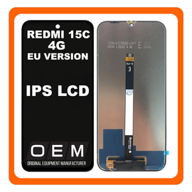 HQ OEM &Sigma;&upsilon;&mu;&beta;&alpha;&tau;ό &Mu;&epsilon; Xiaomi Redmi 15C 4G (25078RA3EA, 25078RA3EL) IPS LCD Small Flex EU Version Display Screen Assembly &Omicron;&theta;ό&nu;&eta; + Touch Screen Digitizer &Mu;&eta;&chi;&alpha;&nu;&iota;&sigma;&mu;ό&sigmaf; &Alpha;&phi;ή&sigmaf; Black &Mu;&alpha;ύ&rho;&omicron; (Premium A+)