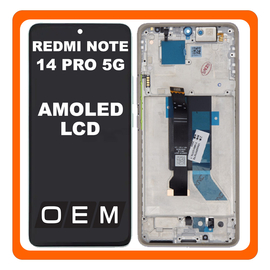 HQ OEM &Sigma;&upsilon;&mu;&beta;&alpha;&tau;ό &Mu;&epsilon; Xiaomi Redmi Note 14 Pro 5G (24090RA29G) AMOLED LCD Display Screen Assembly &Omicron;&theta;ό&nu;&eta; + Touch Screen Digitizer &Mu;&eta;&chi;&alpha;&nu;&iota;&sigma;&mu;ό&sigmaf; &Alpha;&phi;ή&sigmaf; + Frame Bezel &Pi;&lambda;&alpha;ί&sigma;&iota;&omicron; &Sigma;&alpha;&sigma;ί Purple &Mu;&omega;&beta;​ (Premium A+)