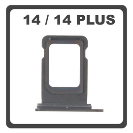 Original for iPhone 14, iPhone14 (A2882, A2649, A2881) / iPhone 14 Plus, iPhone 14+ (A2886, A2632, A2885) SIM Card Tray Black &Mu;&alpha;ύ&rho;&omicron; Pulled