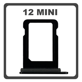 Original for Apple iPhone 12 Mini , iPhone12 Mini (A2399, A2176, A2398) SIM Card Tray Black &Mu;&alpha;ύ&rho;&omicron; Pulled