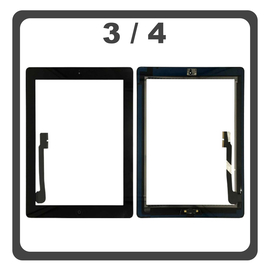 iPad 3 Wi-Fi (A1416), iPad 3 Wi-Fi + Cellular(A1430), iPad 4 Wi-Fi (A1458), iPad 4 Wi-Fi + Cellular (A1459) Touch Screen DIgitizer &Mu;&eta;&chi;&alpha;&nu;&iota;&sigma;&mu;ό&sigmaf; &Alpha;&phi;ή&sigmaf; &Tau;&zeta;ά&mu;&iota; + Fingerprint Black &Mu;&alpha;ύ&rho;&omicron; (Ref By Apple)