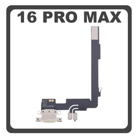 Original for Apple iPhone 16 Pro Max, iPhone 16 Pro Max (A3296, A3084) Charging Dock Connector Type C Flex With Board &Kappa;&alpha;&lambda;&omega;&delta;&iota;&omicron;&tau;&alpha;&iota;&nu;ί&alpha; &Kappa;&omicron;&nu;έ&kappa;&tau;&omicron;&rho;&alpha;&sigmaf; &Phi;ό&rho;&tau;&iota;&sigma;&eta;&sigmaf; + Microphone &Mu;&iota;&kappa;&rho;ό&phi;&omega;&nu;&omicron; Natural Titanium​ &Gamma;&kappa;&rho;&iota; Pulled