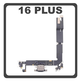 &Gamma;&nu;ή&sigma;&iota;&alpha; Original For Apple iPhone 16 Plus, iPhone 16+ (A3290, A3082) Charging Dock Connector Type C Flex &Kappa;&alpha;&lambda;&omega;&delta;&iota;&omicron;&tau;&alpha;&iota;&nu;ί&alpha; &Kappa;&omicron;&nu;έ&kappa;&tau;&omicron;&rho;&alpha;&sigmaf; &Phi;ό&rho;&tau;&iota;&sigma;&eta;&sigmaf; + Microphone &Mu;&iota;&kappa;&rho;ό&phi;&omega;&nu;&omicron; Black &Mu;&alpha;ύ&rho;&omicron; Pulled