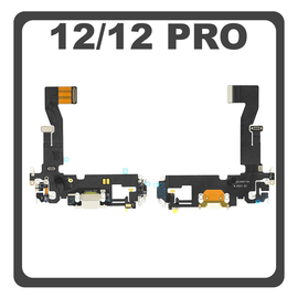 &Gamma;&nu;ή&sigma;&iota;&alpha; Original For Apple iPhone 12 (A2403, A2172) iPhone 12 Pro (A2407, A2341 ) Charging Dock Connector Lightning Flex &Kappa;&alpha;&lambda;&omega;&delta;&iota;&omicron;&tau;&alpha;&iota;&nu;ί&alpha; &Kappa;&omicron;&nu;έ&kappa;&tau;&omicron;&rho;&alpha;&sigmaf; &Phi;ό&rho;&tau;&iota;&sigma;&eta;&sigmaf; + Microphone &Mu;&iota;&kappa;&rho;ό&phi;&omega;&nu;&omicron; White Ά&sigma;&pi;&rho;&omicron; (Pulled)