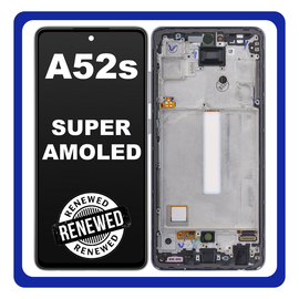 &Gamma;&nu;ή&sigma;&iota;&alpha; Original Samsung Galaxy A52s 5G (SM-A528B, SM-A528B/DS) Super AMOLED LCD Display Screen Assembly &Omicron;&theta;ό&nu;&eta; + Touch Screen Digitizer &Mu;&eta;&chi;&alpha;&nu;&iota;&sigma;&mu;ό&sigmaf; &Alpha;&phi;ή&sigmaf; + Frame Bezel &Pi;&lambda;&alpha;ί&sigma;&iota;&omicron; &Sigma;&alpha;&sigma;ί Black &Mu;&alpha;ύ&rho;&omicron; GH82-26861A (Renewed)