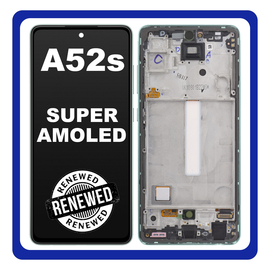 &Gamma;&nu;ή&sigma;&iota;&alpha; Original Samsung Galaxy A52s 5G (SM-A528B, SM-A528B/DS) Super AMOLED LCD Display Screen Assembly &Omicron;&theta;ό&nu;&eta; + Touch Screen Digitizer &Mu;&eta;&chi;&alpha;&nu;&iota;&sigma;&mu;ό&sigmaf; &Alpha;&phi;ή&sigmaf; + Frame Bezel &Pi;&lambda;&alpha;ί&sigma;&iota;&omicron; &Sigma;&alpha;&sigma;ί Green &Pi;&rho;ά&sigma;&iota;&nu;&omicron; GH82-26861E (Renewed)