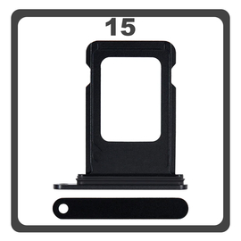 Original for iPhone 15, iPhone15 (A3090, A2846) SIM Card Tray &Theta;ή&kappa;&eta; &Kappa;ά&rho;&tau;&alpha;&sigmaf; Sim Black &Mu;&alpha;ύ&rho;&omicron;