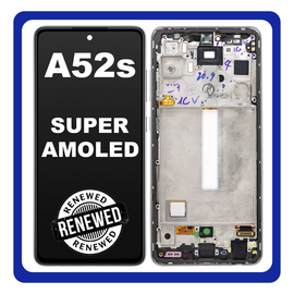 &Gamma;&nu;ή&sigma;&iota;&alpha; Original Samsung Galaxy A52s 5G (SM-A528B, SM-A528B/DS) Super AMOLED LCD Display Screen Assembly &Omicron;&theta;ό&nu;&eta; + Touch Screen Digitizer &Mu;&eta;&chi;&alpha;&nu;&iota;&sigma;&mu;ό&sigmaf; &Alpha;&phi;ή&sigmaf; + Frame Bezel &Pi;&lambda;&alpha;ί&sigma;&iota;&omicron; &Sigma;&alpha;&sigma;ί White Ά&sigma;&pi;&rho;&omicron; GH82-26861D (Renewed)