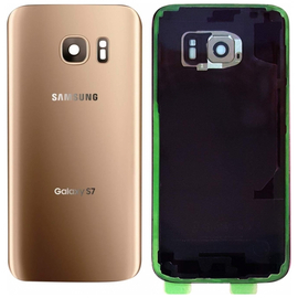 OEM HQ Samsung G935 Galaxy S7 Edge Battery cover Καπάκι Μπαταρίας Gold + Camera Lens