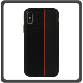 Θήκη Πλάτης - Back Cover, Silicone Σιλικόνη Carbon Hybrid TPU Black Μαύρο For iPhone X/XS​