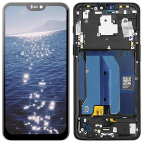 HQ OEM Συμβατό Με OnePlus 6, Oneplus6 A6000 AMOLED Lcd Screen Display Οθόνη + Touch Screen Digitizer Μηχανισμός Αφής + Frame Front Cover Πλαίσιο Black (Grade AAA+++)
