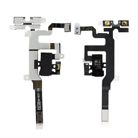 Γνήσιο Original iPhone 4s Καλωδιοταινία Flex Headphone Audio Jack + Volume side Buttons + vibrator + mic Black