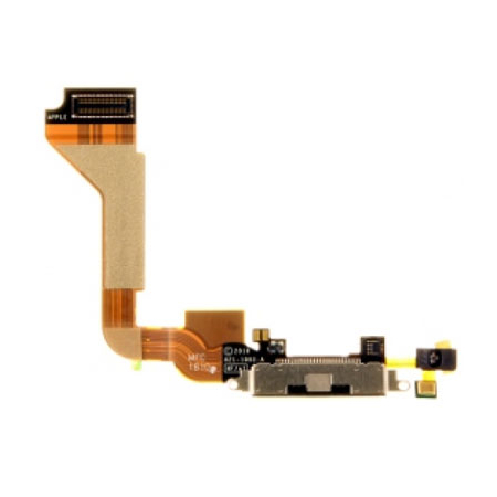 Original Iphone 4 Dock Charge Connector flex and Headphone Jack Black Καλωδιοταινία φόρτισης