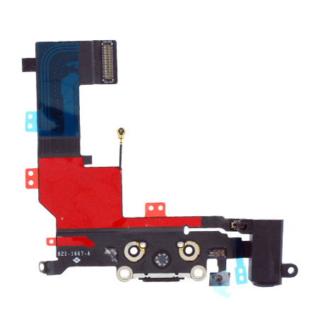 HQ OEM Iphone 5s Dock Charge Connector flex and Headphone Jack Καλωδιοταινία φόρτισης & Υποδοχή Ακουστικών black