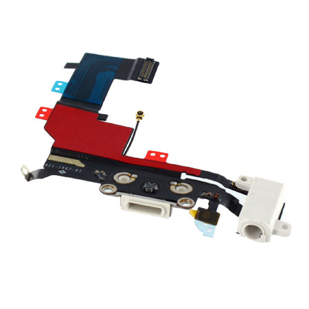HQ OEM Iphone 5s Dock Charge Connector flex and Headphone Jack Καλωδιοταινία φόρτισης & Υποδοχή Ακουστικών White