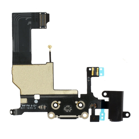 Original Iphone 5 Dock Charge Connector flex and Headphone Jack black Καλωδιοταινία φόρτισης & Υποδοχή Ακουστικών
