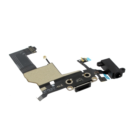 Original Iphone 5 Dock Charge Connector flex and Headphone Jack black Καλωδιοταινία φόρτισης & Υποδοχή Ακουστικών