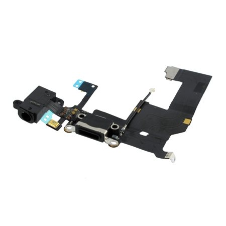 Original Iphone 5 Dock Charge Connector flex and Headphone Jack black Καλωδιοταινία φόρτισης & Υποδοχή Ακουστικών