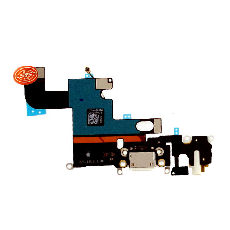 HQ OEM Iphone 6, Iphone6, 6g (A1549, A1586, A1589, A1522, A1524, A1593, iPhone7,2) Dock Charge Connector flex and Headphone Jack Καλωδιοταινία φόρτισης & Υποδοχή Ακουστικών White Άσπρο (Grade AAA+++)