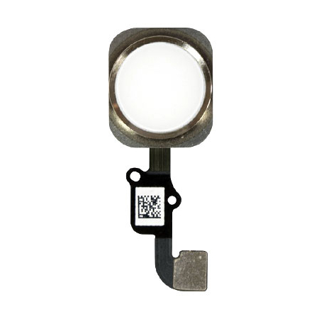 HQ OEM iPhone 6 & 6 Plus Κενρικό Κουμπί Home Button + Flex Cable White Silver (Grade AAA+++)