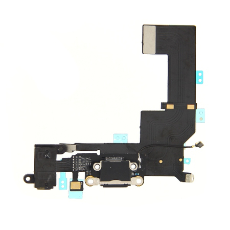 HQ OEM Iphone SE Dock Charge Connector flex and Headphone Jack Καλωδιοταινία φόρτισης & Υποδοχή Ακουστικών Black (Grade AAA+++)