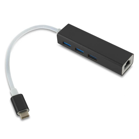 Type-c 3.0 hub x3 + Gigabit Ethernet Black Metal