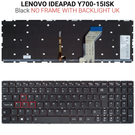 Πληκτρολόγιο Lenovo Y700-15isk no Frame led uk