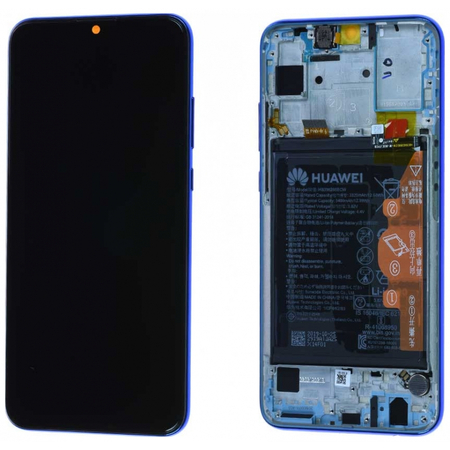 Γνήσιο Original Huawei Honor 20 Lite Dual Sim (HRY-L21CT) Lcd Screen Display Οθόνη + Touch Screen Digitizer Μηχανισμός Αφής + Πλαίσιο Frame Bezel  02352QMV Blue (Service Pack By Huawei)