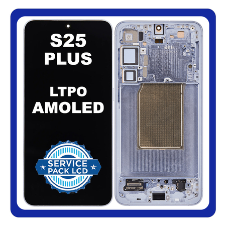 Γνήσια Original Samsung Galaxy S25 Plus S25+ (SM-S936B, SM-S936B/DS) Dynamic LTPO AMOLED 2X LCD Display Screen Assembly Οθόνη + Touch Screen Digitizer Μηχανισμός Αφής + Frame Πλαίσιο Icy Blue Μπλε GH82-36368C (Service Pack) (Asmbld)