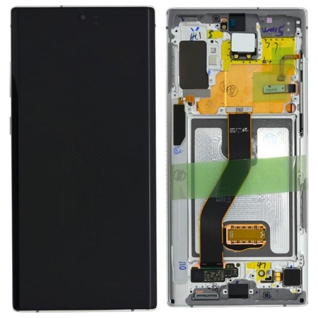 Γνήσια Original Samsung Galaxy Note 10+ Plus SM-N975F N975 Oled Οθόνη LCD Display Screen + Touch Screen DIgitizer Μηχανισμός Αφής + Frame Πλαίσιο White GH82-20838B