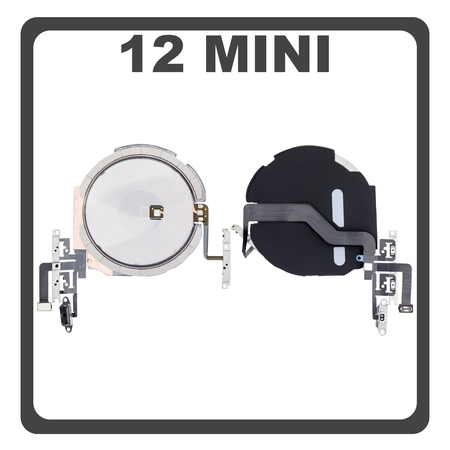 HQ OEM Συμβατό Για iPhone 12 Mini (A2399, A2176) Wireless Charging Coil + Volume Flex Cable Καλωδιοταινία Έντασης Ήχου (Premium A+)
