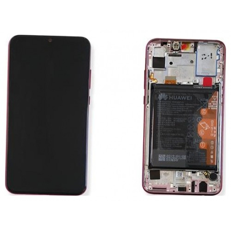 Γνήσιο Original Huawei Honor 20 Lite Dual Sim (HRY-L21CT) Lcd Screen Display Οθόνη + Touch Screen Digitizer Μηχανισμός Αφής + Πλαίσιο Frame Bezel  02352QMU Phantom Red (Service Pack By Huawei)